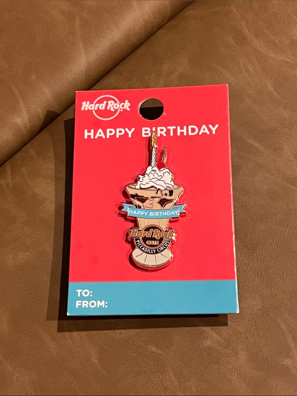 Hard Rock Cafe Birthday Sundae Pin - Red & Blue Accents